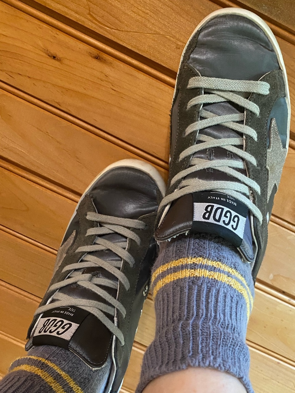 Golden Goose GGDB Super-Star Gray Satin Suede Sneakers Made in Italy